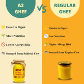100% Pure A2 Desi Cow Ghee By Aavya | Rich In Nutrients & Strong Aroma Pure Pahadi Desi Ghee Good For Glowing Skin | (500ml) 16.9 Ounce | Jar Pack